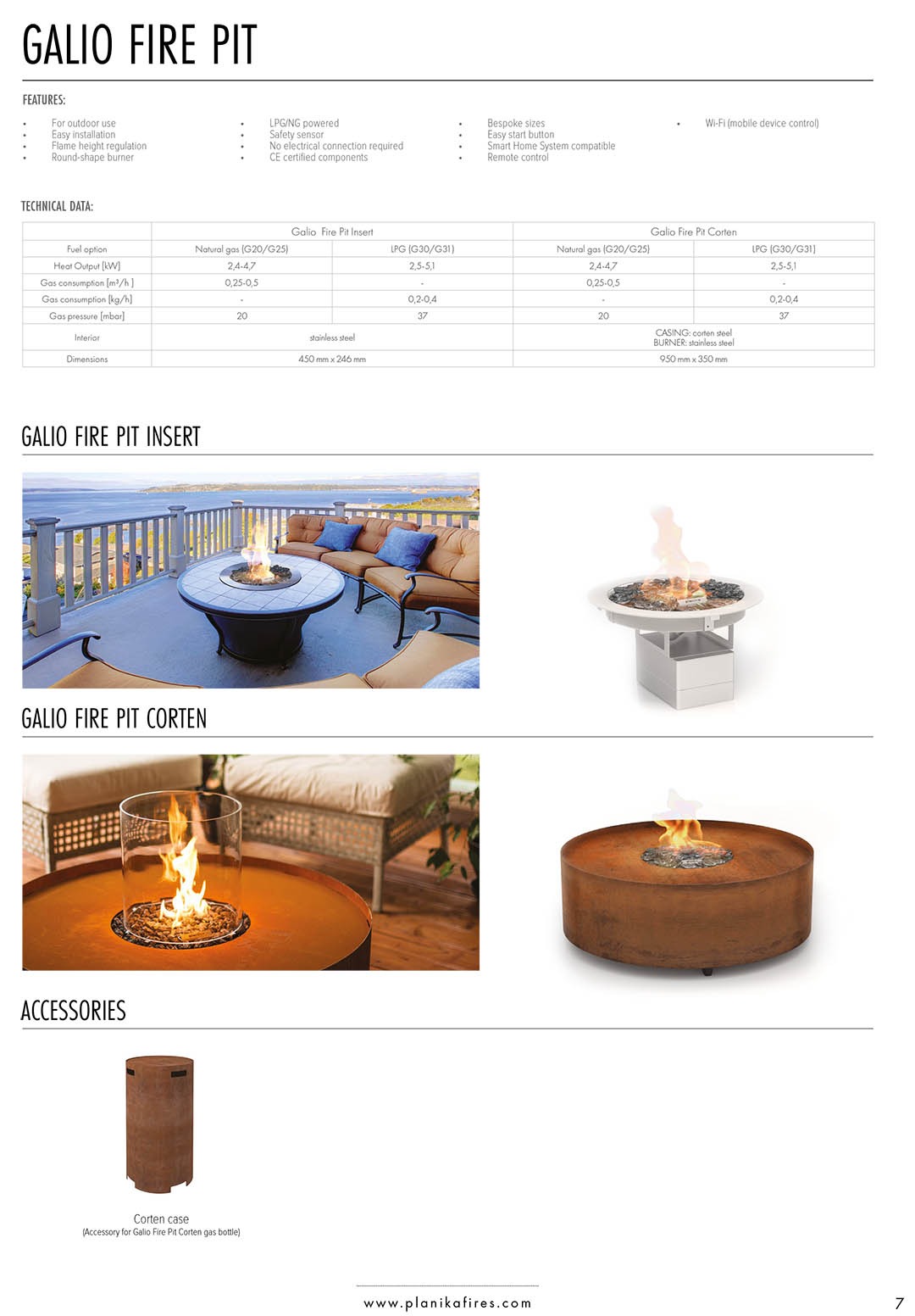 Luxury Galio Outdoor Fire Pit By, Remote Control Gas Fire Pit